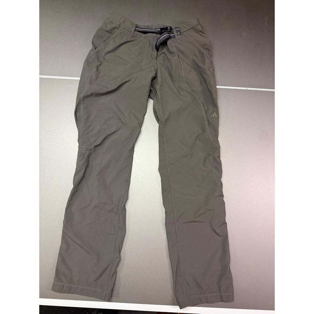 Adidas Womens Hiking Pants Olive Green Roll Up Convertible Belted Size Medium